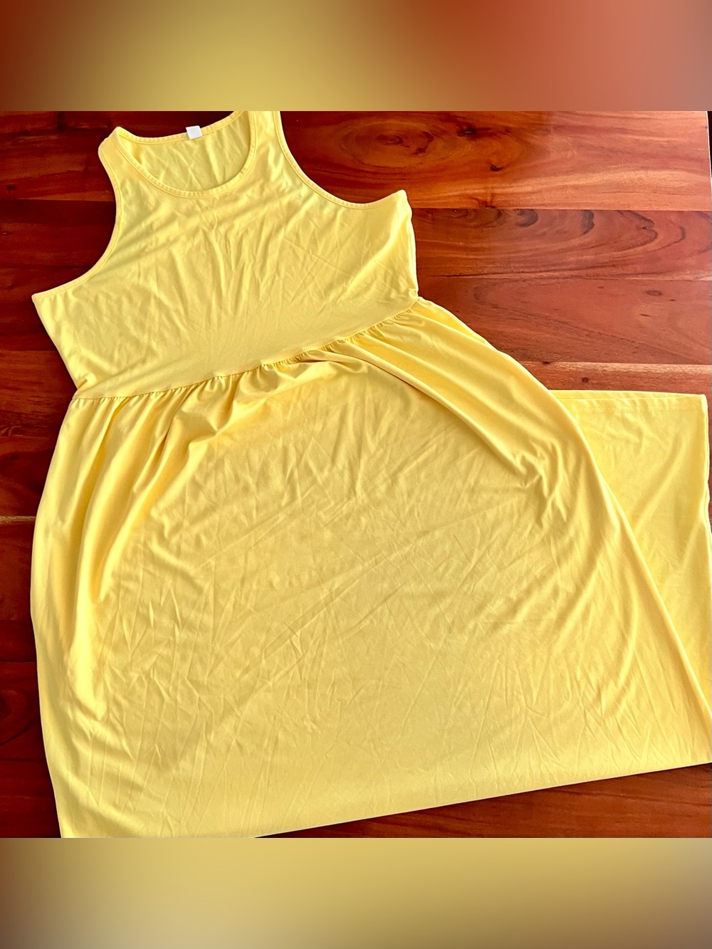 Sleeveless Stretchy Yellow Maxi Dress with Pockets